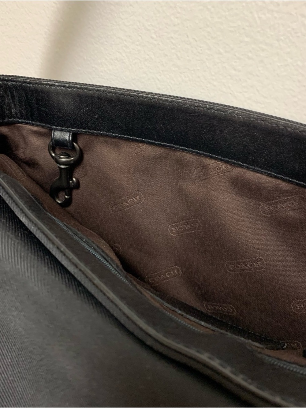 Vintage Coach Mercer Twill Demi Pouch Flap Shoulder Bag Purse Black Fabric Y2K - Picture 11 of 14